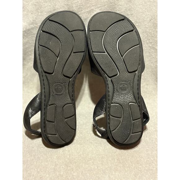 Born Size 7 Black Leather Sandals Women’s Shoes Excellent Condition - Picture 4 of 7